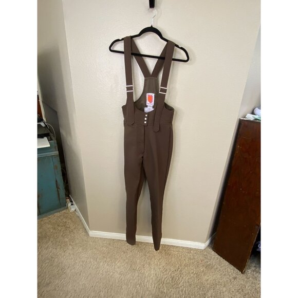 Vintage Skyr Womens Brown Wool-Blend Snow Pants 10R Adjustable Straps Classic - Picture 1 of 8